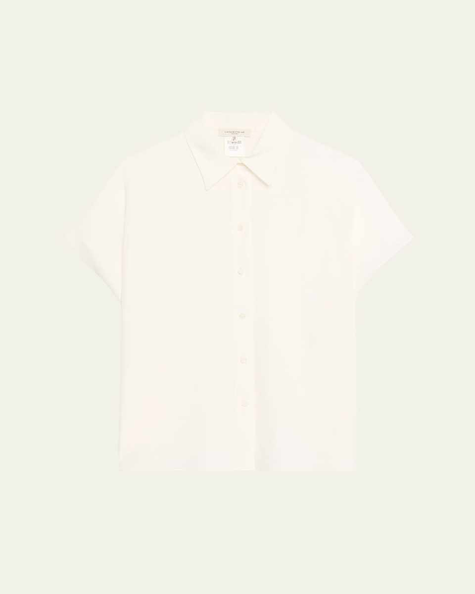 Silk Georgette Dolman-Sleeve Blous